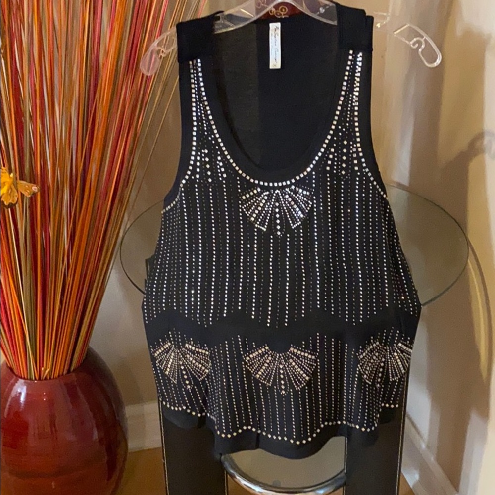Black Party Top with Sequins